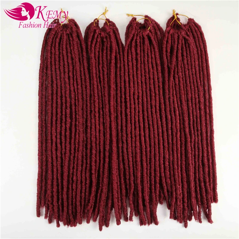 Synthetic Dreadlock Extensions Braids 20 Roots/pack 2X Havana Mambo Twist Crochet Hair inches #BURG Dread Faux Locs |