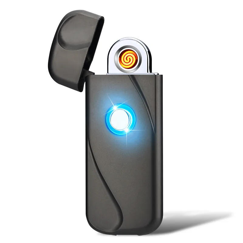 Usb интеллектуальная светодиодная зажигалка с отпечатком пальца USB зарядка Tesla