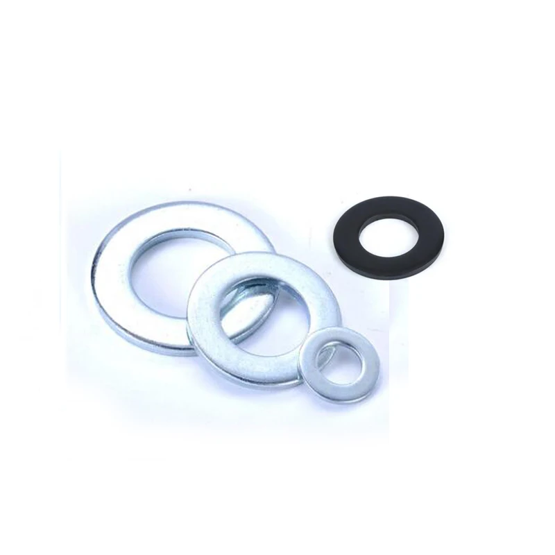 

100Pcs Flat Washers Steel Washers M3 M4 M5 M6 M8 M10 M12 M14 M16 M18 M20 DIN125 Black or Zinc Plated