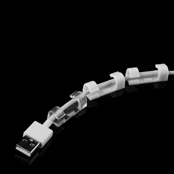 

20 PCs/pack Line Cable Clip Buckle Plastic Ties Fixer Fastener Holder Self-adhesive Wire Table Laptop Computer Cables Organizer