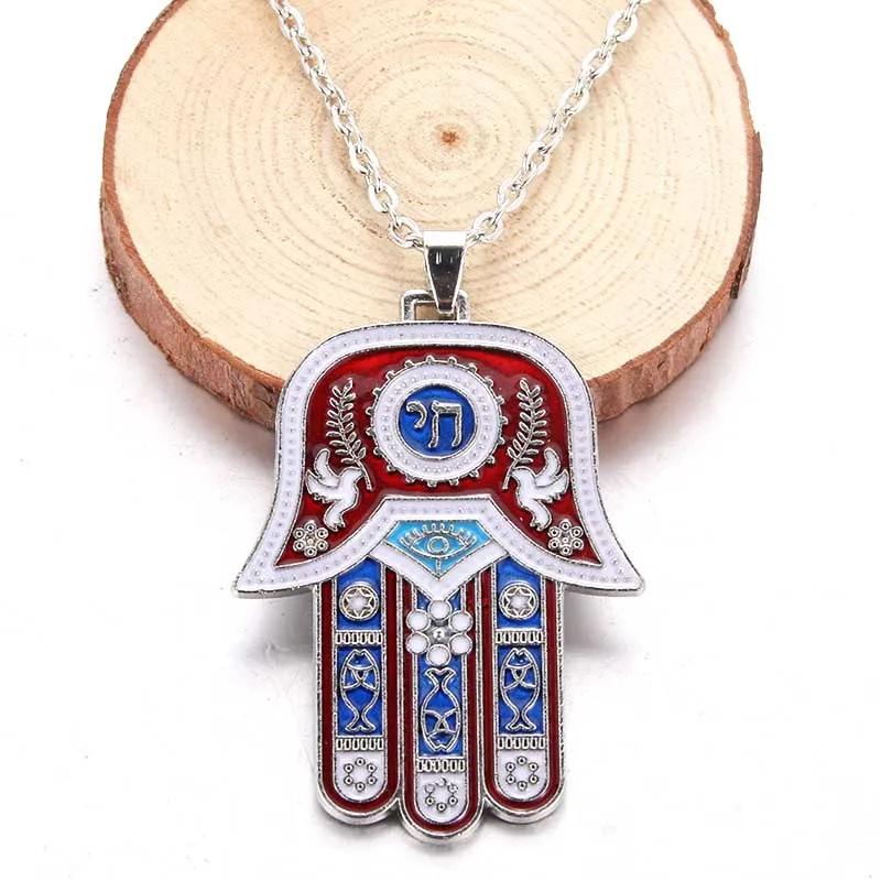Женское классическое ожерелье с подвеской Fatima Hamsa красная подвеска ручной работы