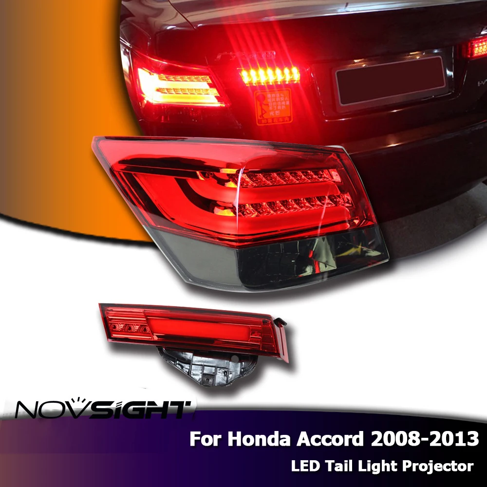 NOVSIGHT 2 шт. автомобильный светильник, налобный фонарь, сигнал поворота, светодиодный задний светильник, проектор для Honda Accord 2008-2013