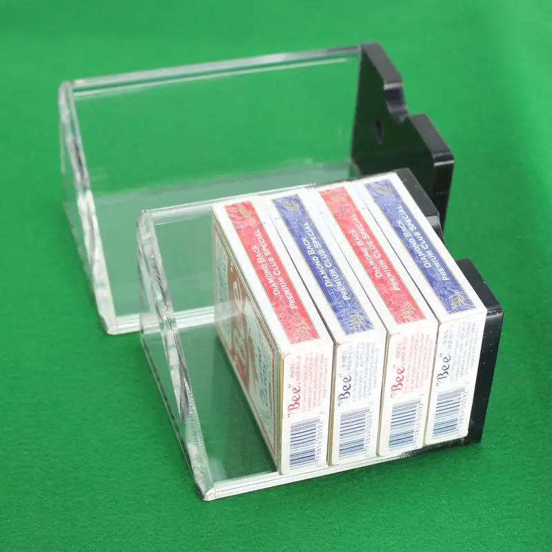Goedkoop Acryl Poker Kaarten Houder voor Texas Hold #039;em Poker Blackjack 21 Kan Houden 6 8 Decks Weggooien doos