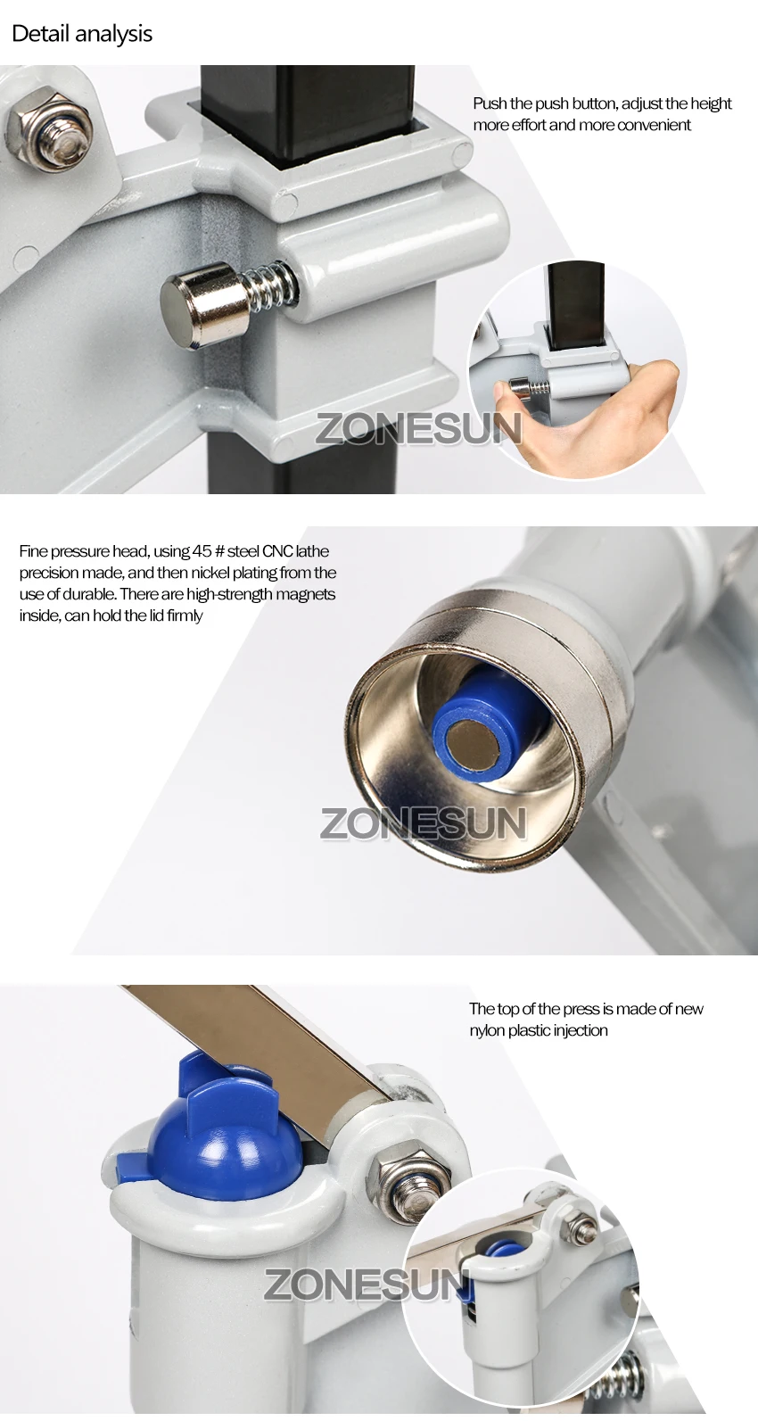 ZONESUN машина для укупорки пивных бутылок Ручной Пивной герметичные крышки машинка для закупорки пива укупорочная машина для мягких напитков укупорочная машина для газированной воды