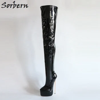 

Sorbern 22Cm Ultra High Heel Metals Boots Over The Knee High Custom Colors Black Thigh High Boots Crotch High Boots Ladies Shoes