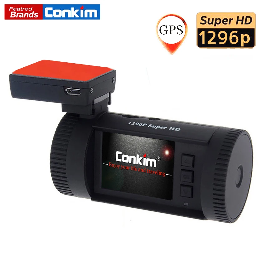 Goede Conkim Dash Camera 1296 p Full HD Auto DVR Digitale Video Recorder Auto Pro Condensator Mini 0826 p GPS Dashcam auto Registrar Auto Cam