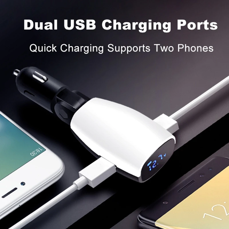 Регулируемый угол двойной usb порты 3.1A автомобильное зарядное устройство 12V 24V цифровой светодиодный вольтметр