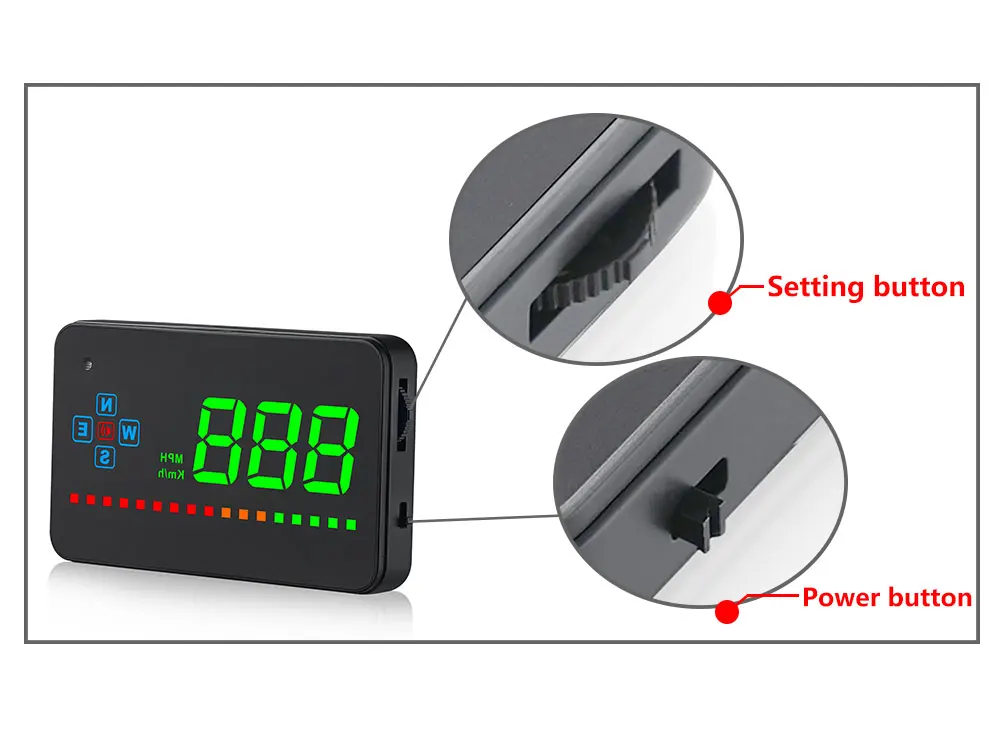RMLKS Compatible With All Car Speed Projector GPS Digital Car Speedometer A2 Electronics Head Up Display Auto HUD Windshield Pro