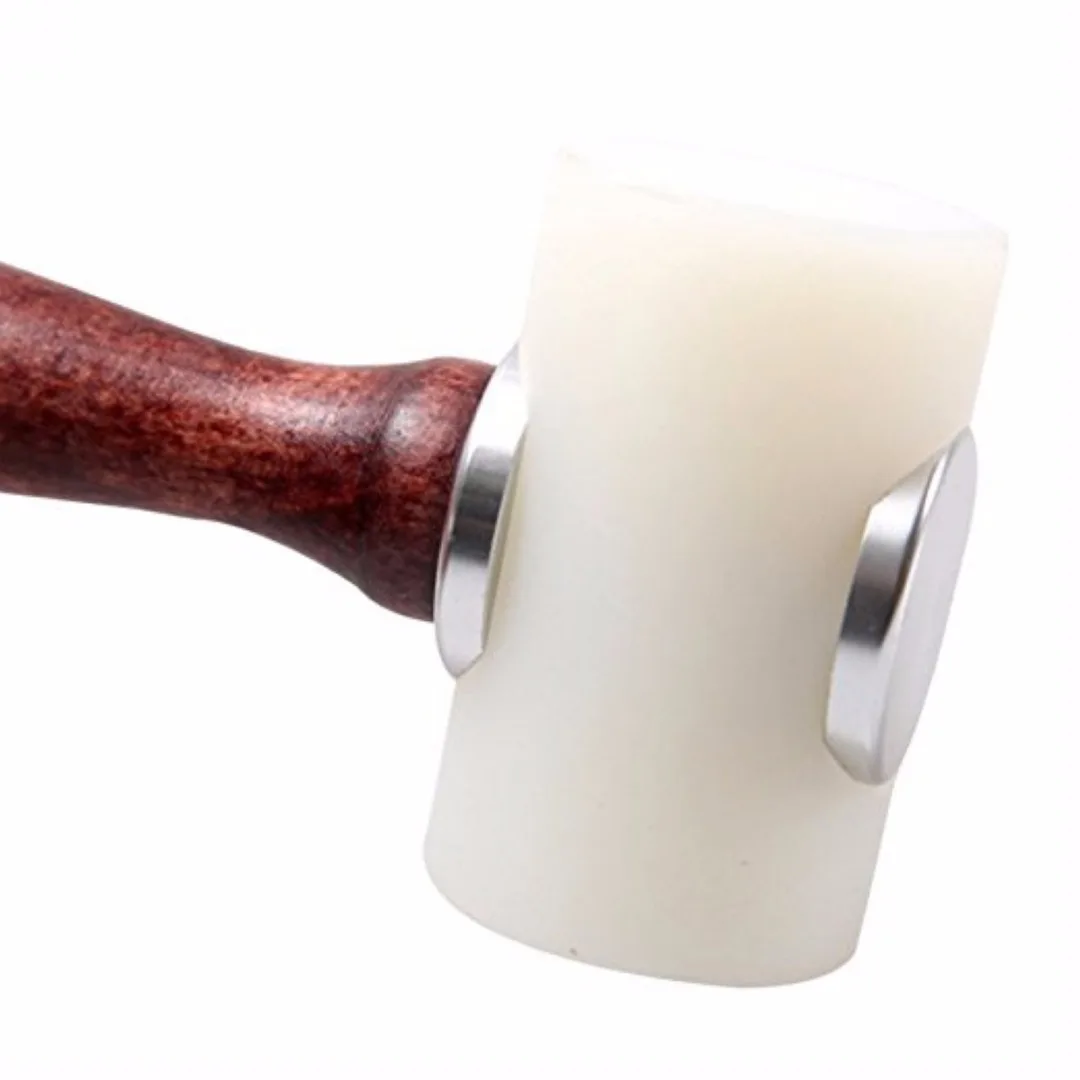 DWZ DIY Leather Cutting Hammer Leatherwork Strengthen PE Wooden Craft Stamping Tool