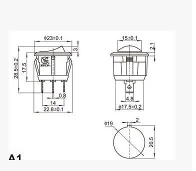 Тип Корабля переключатель круглый переключатель три фута 6 a 250 v 20 мм Диаметр с лампой кошачий глаз