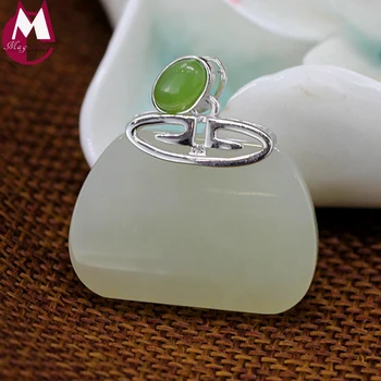 

100% Real 925 Sterling Silver Necklaces Pendants For Women Luxury Natural Jade Pendant Gemstone Jewelry Jasper Mother Gifts SP70