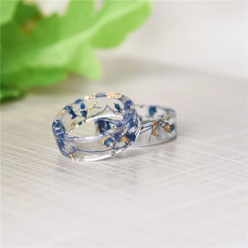 

Trendy Dried Flower Resin Ring Epoxy Finger Jewelry For Women Fresh Classical Anelli Di Moda 2 Styles To Choose Jewelry