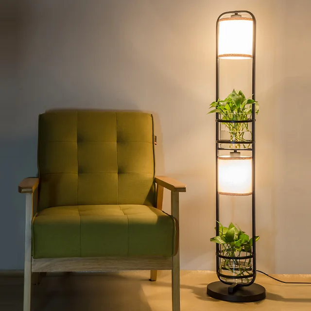 modern creative pastoral country iron glass led e27 floor lamp with hydroponics for room living room bedroom deco h 120cm 1056 in floor lamps from