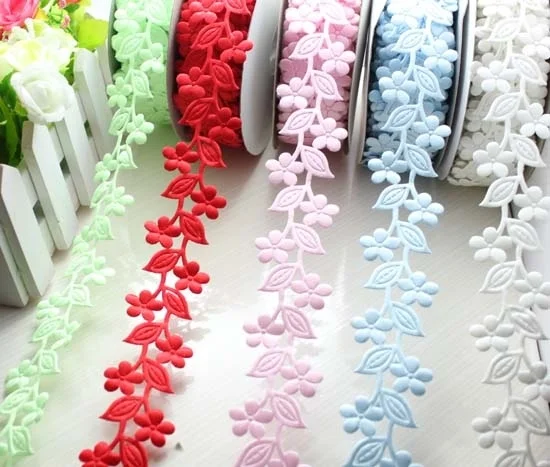 

45yd 1.2\(30mm) 3D Floral Lace Polyester Ribbon Party Wedding Trim Satin Ribbon Ribbon lace 3d lace fabric
