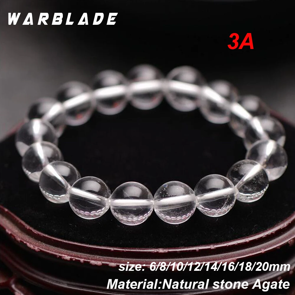 Женские и мужские браслеты WarBLade AAAAA белые кварцевые из натурального камня с