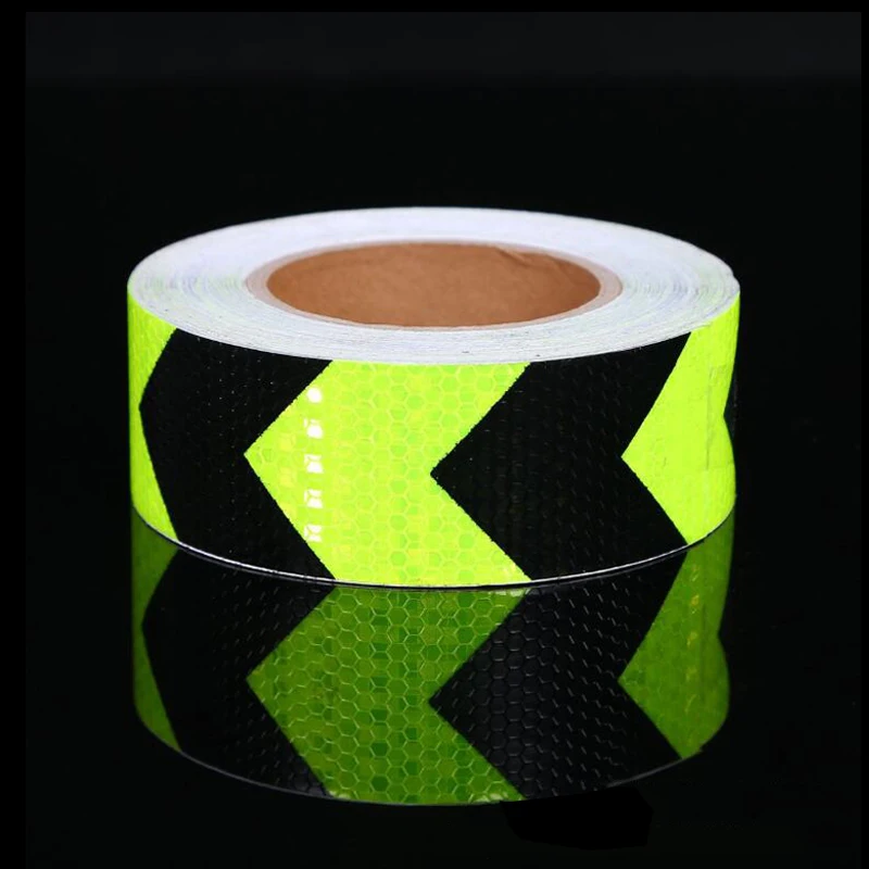 5cm width Fluorescent Yellow Safety Mark Reflective tape stickers car-styling Self Adhesive Warning Tape