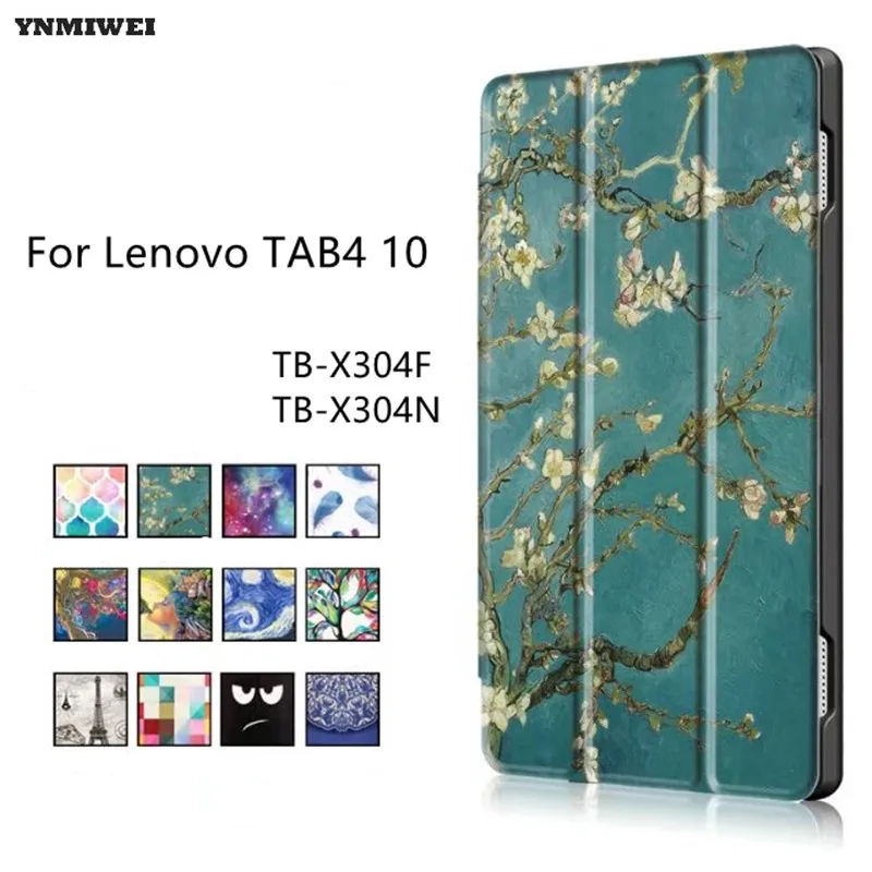 Flip Case For Lenovo TAB4 10 Color Printing Smart PU Leather Case For Lenovo TAB 4