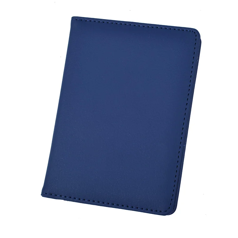 Двойной утолщенный российский Испанский кожаный чехол-Обложка для паспорта, держатель Tarjetero с ID Бизнес кредитный держатель для карт, кошелек для путешествий - Цвет: Blue