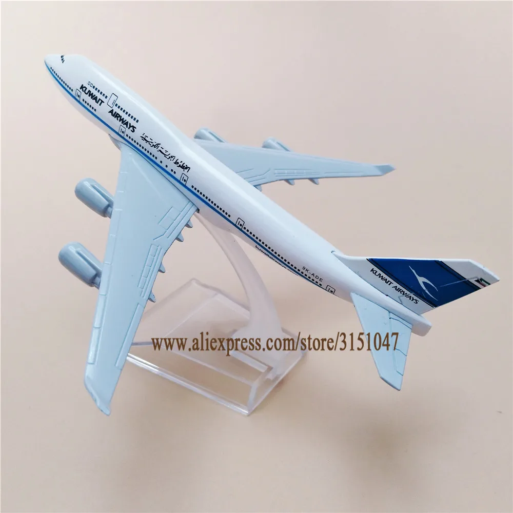 

16cm Alloy Metal Model Plane Air Kuwait Airways Boeing 747 B747-400 Airlines Airplane Model Diecast Aircraft Dec