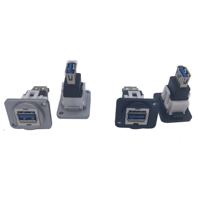 Металлический гнездовой разъем USB 3 0 черный серебристый|Соединители| |