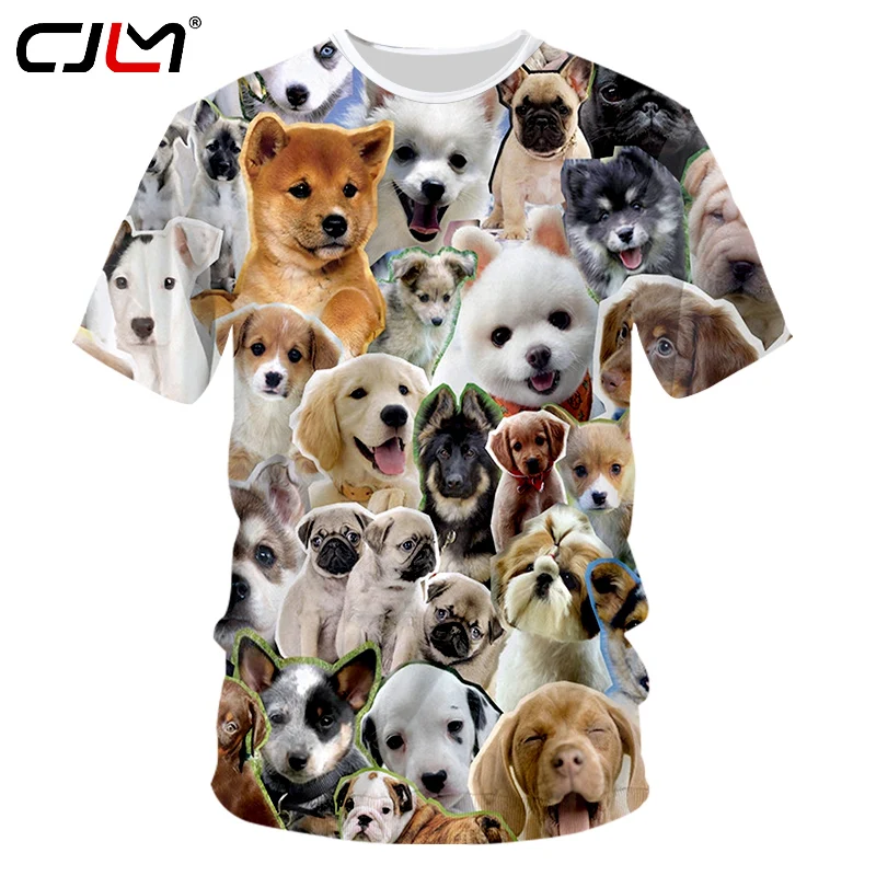 YILINGER T-Shirt 3D Printed Cute Dogs Collection Casual Tees