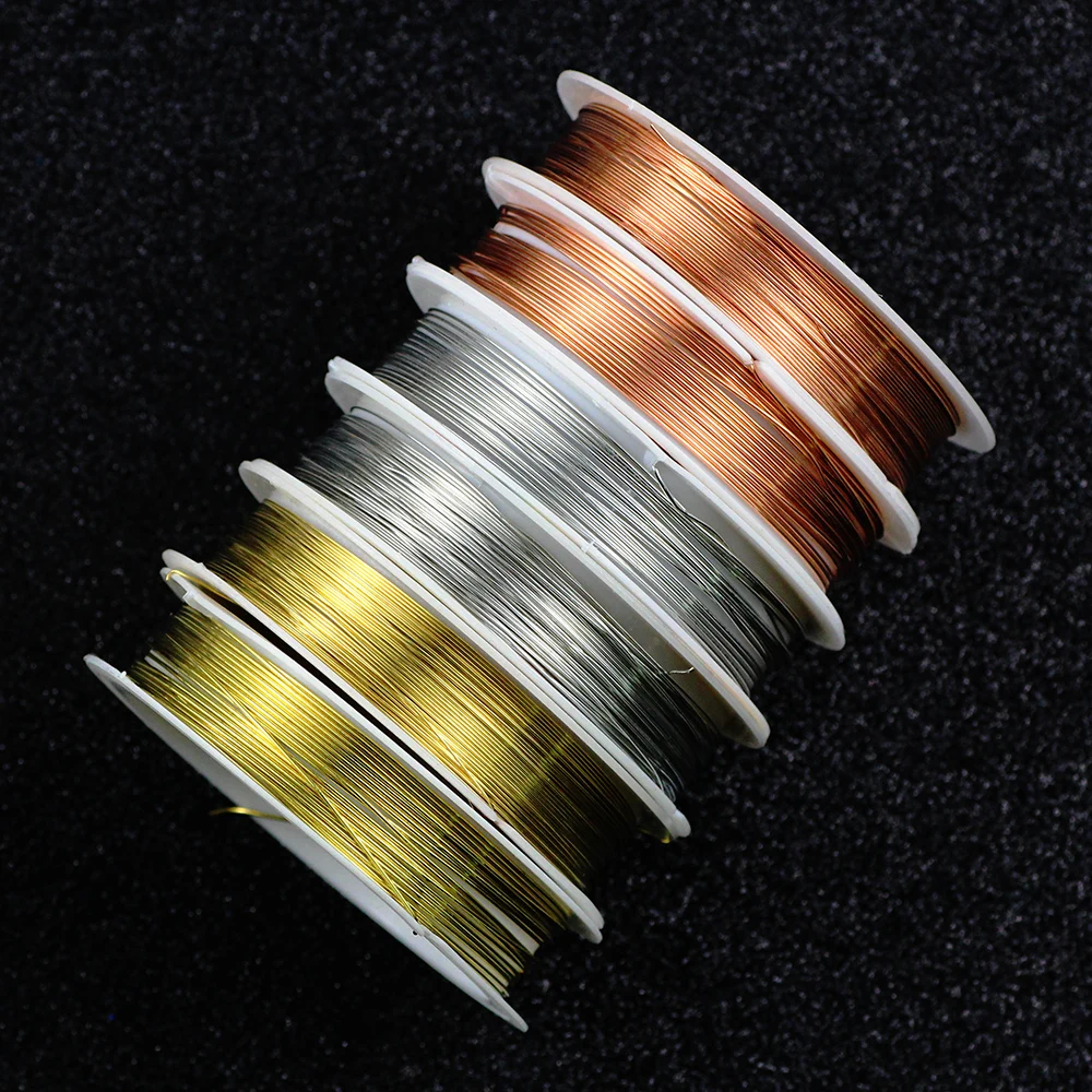 

0.2/0.3/0.4/0.5/0.6/0.8/1.0mm Gold Silver Copper color Copper Cord Beading Wire DIY Craft Making Jewelry Cord String Accessories