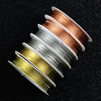

0.2/0.3/0.4/0.5/0.6/0.8/1.0mm Gold Silver Copper color Copper Cord Beading Wire DIY Craft Making Jewelry Cord String Accessories