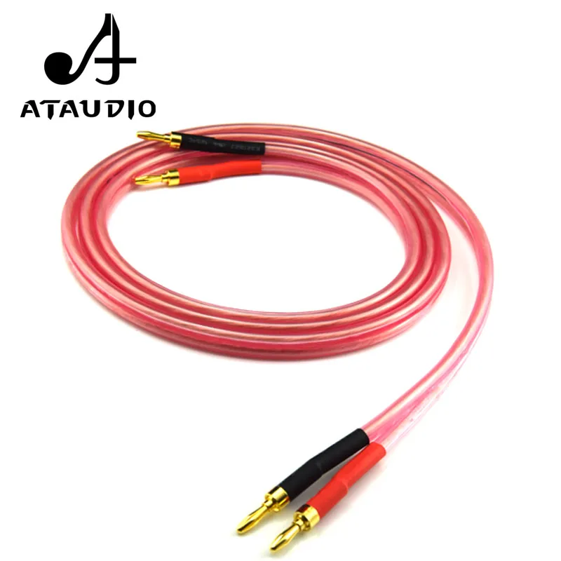 ATAUDIO один шт. HIFI динамик кабель с позолоченным банановым разъемом Чистая медь Hifi