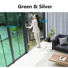 SUNICE Green Silver One Way УФ-защита отражающая зеркальная изоляционная оконная пленка самоклеющиеся липкие наклейки ПЭТ стеклянная пленка