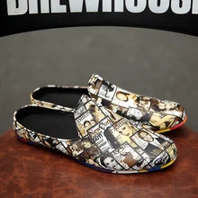 

New Trend Men Loafer Shoes Yellow Red Male Luxury Brand Shoes Weight Light Casual Slip on Half Shoes Anti-Slip Walking Men Shoes