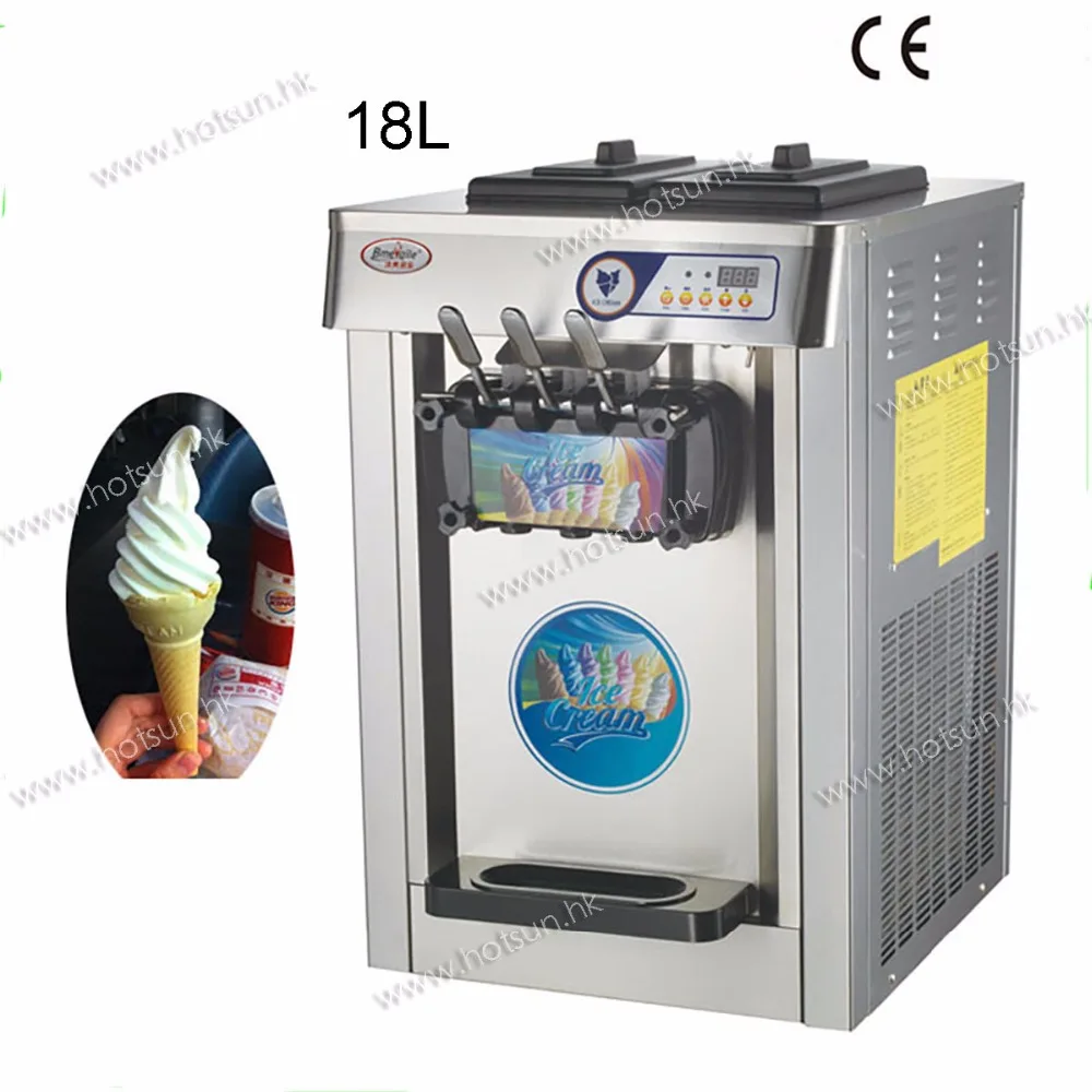 18L Stainless Steel Countertop 220V Electric 3 Flavor Frozen Yogurt