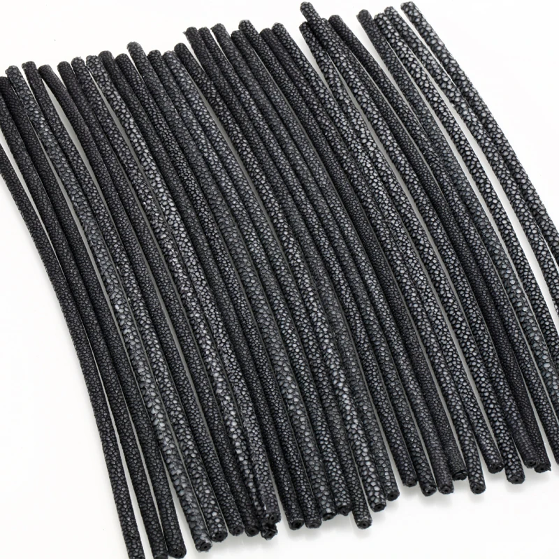 

Stingray leather cords for jewelry making 5mm diameter 21cm length 1pcs black rope DIY bracelets accessories Wholesale vintage