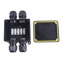 IP68 Водонепроницаемый Кабельный разъем железы электрические 2 в 2 out Черный электрическая распределительная коробка PG13.5 кабельный ввод внешний Диаметр 9-12 мм