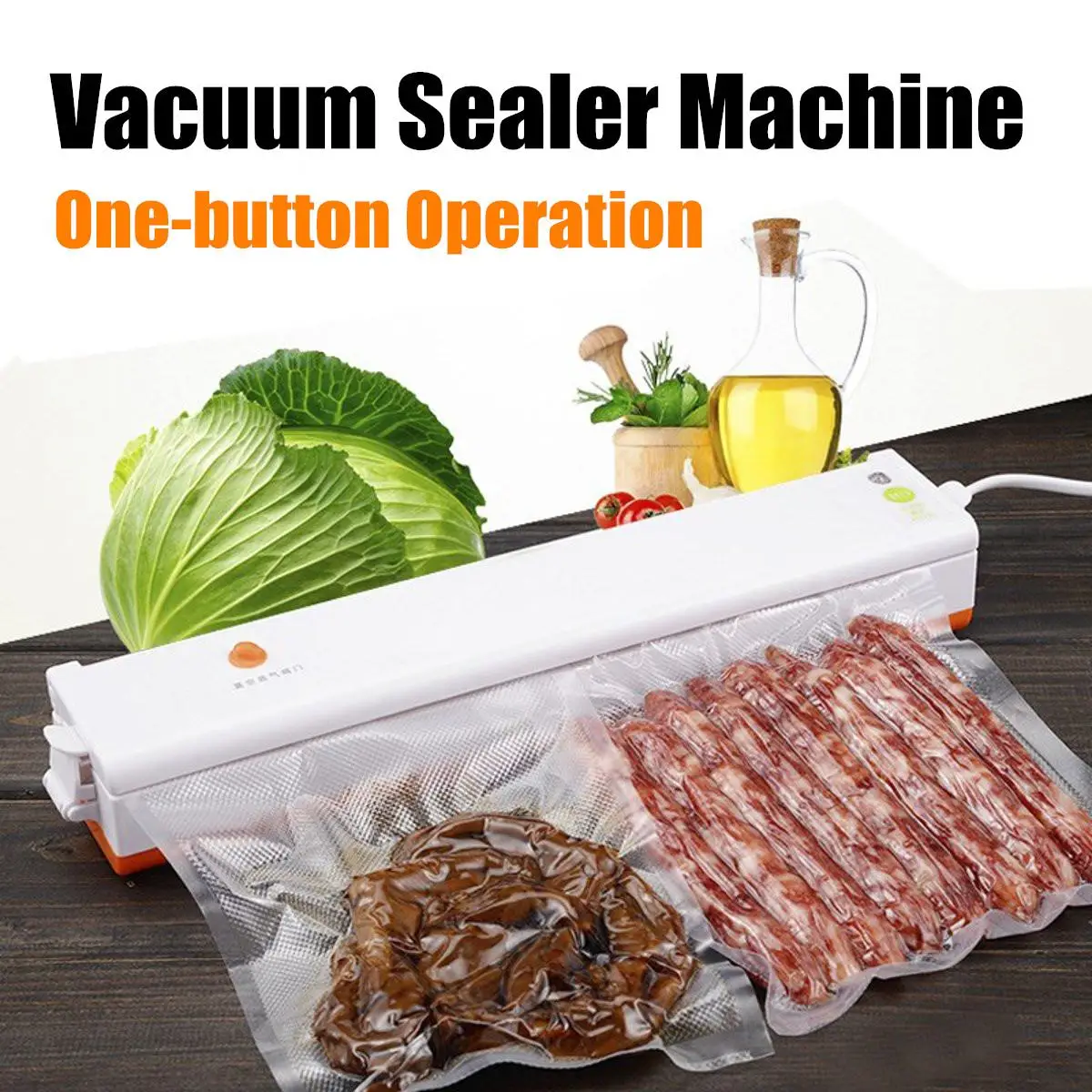 

220V 100W Household Food Vacuum Sealer Packing Machine Automatic Electric Film Food Sealer Vacuum Packer Kitchen Appliance