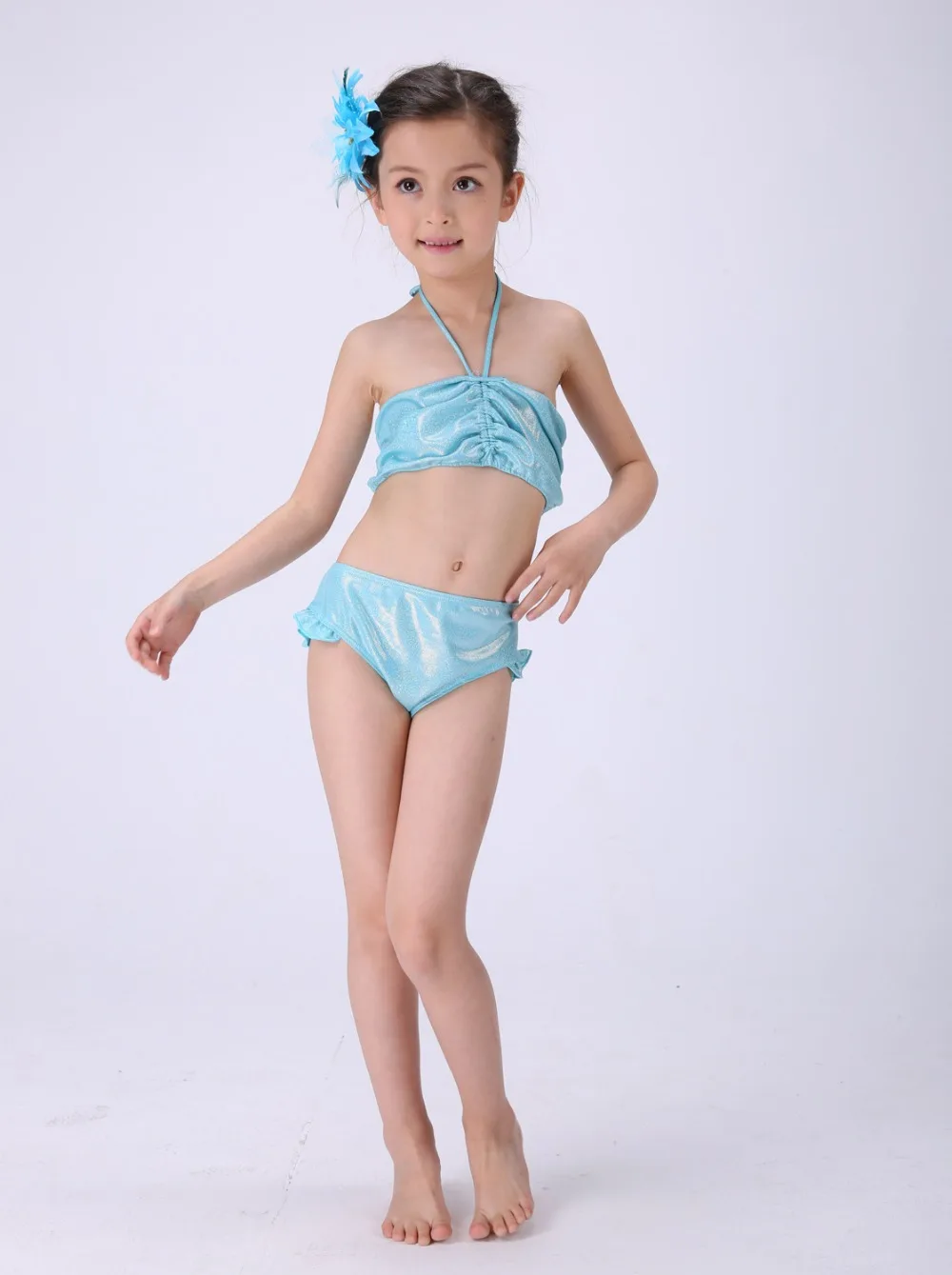 3 Pcs 3-12Y Lovely Baby Girls Children Mermaid Tail Princess Dress Split Swimsuit Costume Bikini Swimwear Bathing Suit Costume (14)