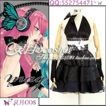 Anime japonés vocaloid luka megurine imán cosplay negro backless atractivo de las mujeres del partido de halloween dress