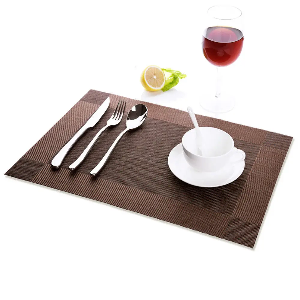 

4Pcs/lot Placemat Individual Table Slip-resistant PVC Mat Kitchen Dining Table Waterproof Hot Pad Washable Decorative Placements