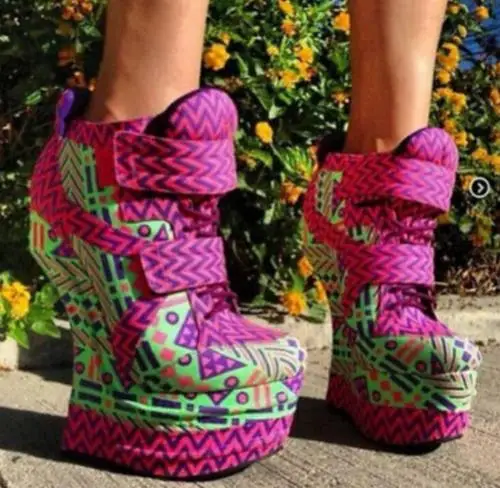 

Cosplay Womens EXTREMELY Super high Strange heels Ankle Boots prom Court Shoes Mixed Colors 16CM Height