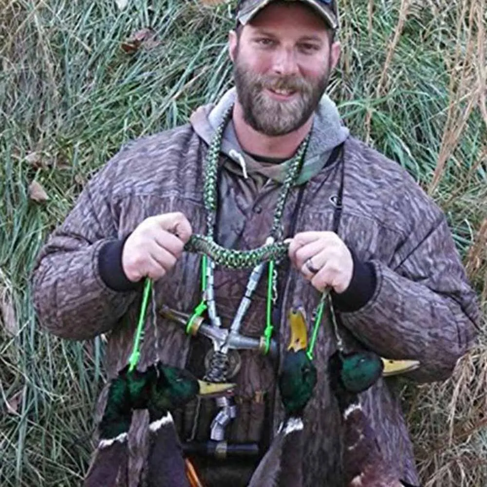

Duck Call Lanyard 5 Calls Hand Braided Necklace 12 Adjustable Loops for Goose Predator Camping Hiking Outdoor Hunting Tools
