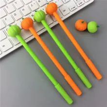 48 шт./партия мультяшная креативная зеленая оранжевая тыква черные чернила гелевая ручка роллербол чернильное перо офисный школьный Приз канцелярские принадлежности