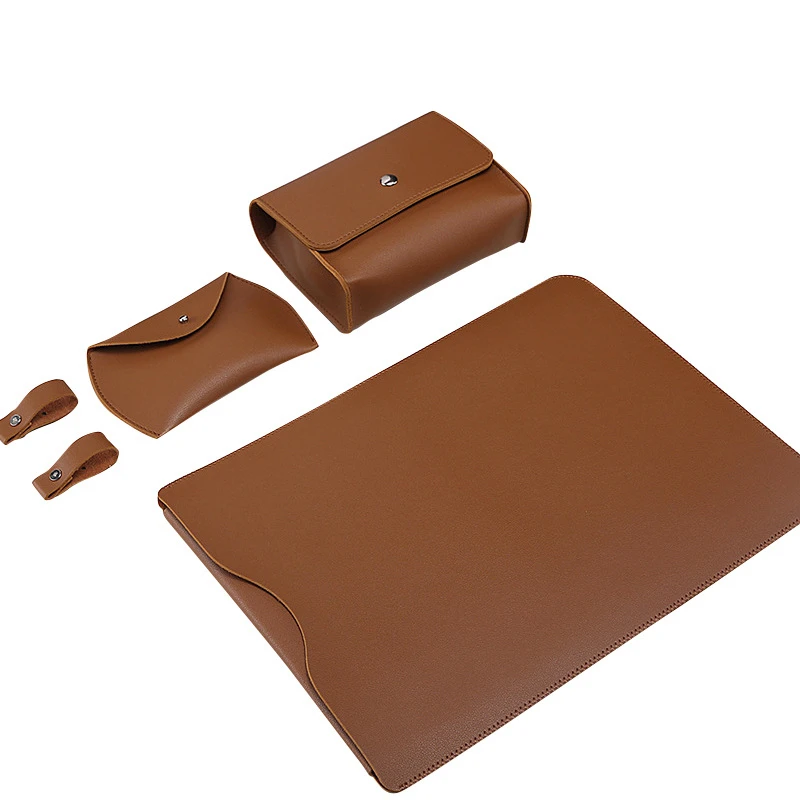 

Matte Laptop Bag Sleeve for Macbook Air Retina 11 12 15 New Pro 13 15 Touch Bar Luxury PU Leather Notebook Carry Case Cover