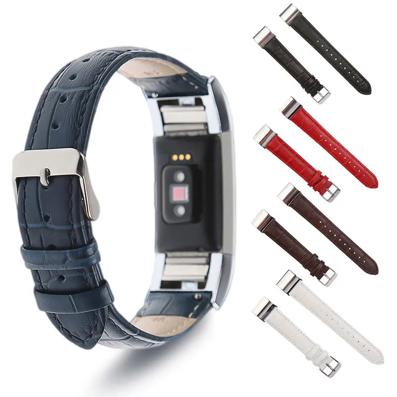 

High Quality Genuine Leather Band For Fitbit Charge 2 Charge2 Replacement Watchbands pulsera Bracelet Strap With Steel Buckle