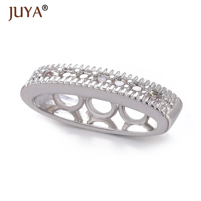 

6 pcs wholesale copper zircon rhinestone 3 Holes Small Spacers charm For DIY Beads Jewelry Making Accessories