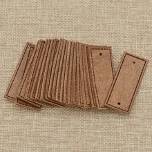 Etiqueta de cuero para ropa de PU Artificial marrón Vintage de 20 piezas para manualidades DIY, manualidades hechas a mano, costura en bolsa, juguetes, etiquetas de decoración, suministros