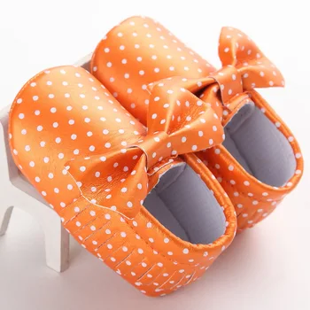 

Spring and autumn fashion children's girls baby infant shoes tassel PU soft bottom dot tassel baby shoes toddler shoes