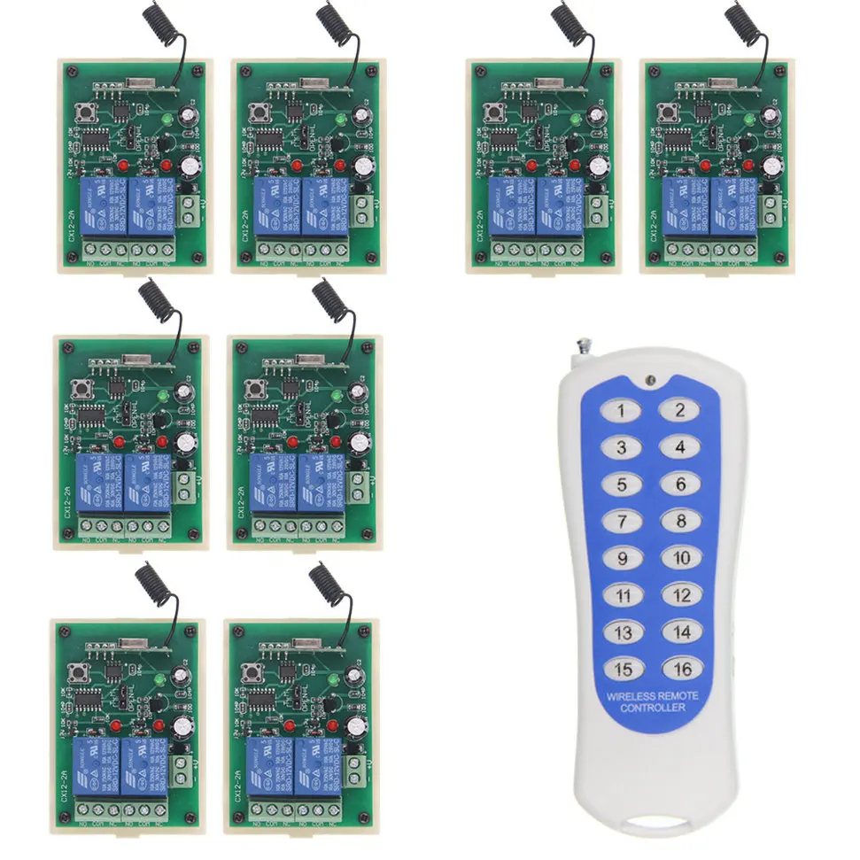 DC 12V 24V 2 CH 2CH реле многократное подключение RF беспроводной дистанционный