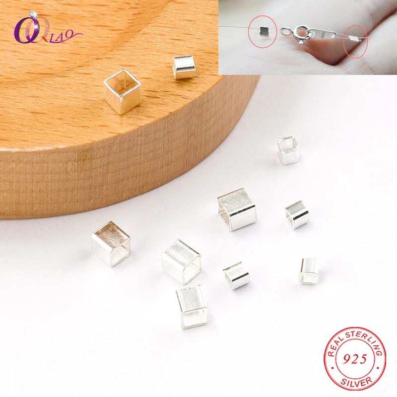 10 Sterling silver Crimp Cover Beads 3mm Findings