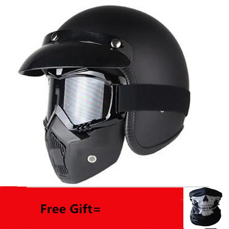 Free shipping visor top quality open face motorcycle helmet visor silver color available vintage helmet windshield shield - Цвет: Matte black