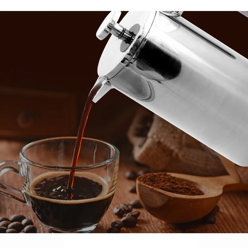 Stainless steel 304 double layer french presses coffee pot with 150ML