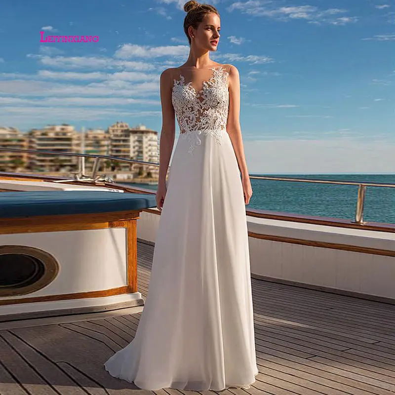 

LEIYINXIANG Bride Dress Wedding Dress Vestido De Noiva Sereia Robe Sexy A-Line Backless Appliques Popular Elegant Sweetheart